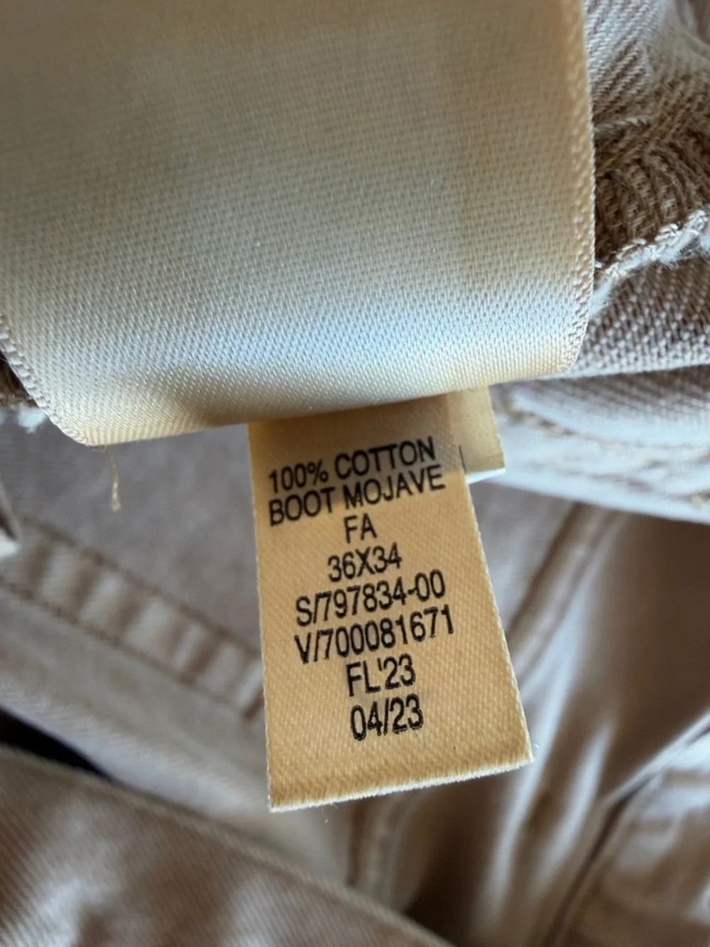 Gap Mens Brown Bootcut Jeans 36x34 100% Cotton Rigid Denim Workwear Mojave Color